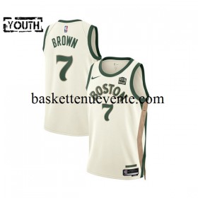 Maillot Basket Boston Celtics Jaylen Brown 7 2023-2024 Nike City Edition Blanc Swingman - Enfant